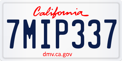 CA license plate 7MIP337