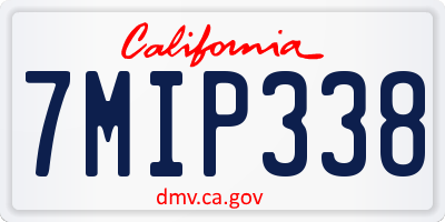 CA license plate 7MIP338