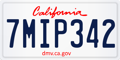 CA license plate 7MIP342
