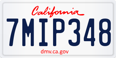 CA license plate 7MIP348