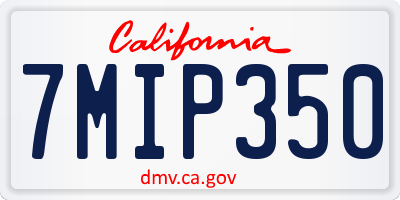 CA license plate 7MIP350
