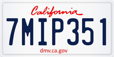 CA license plate 7MIP351