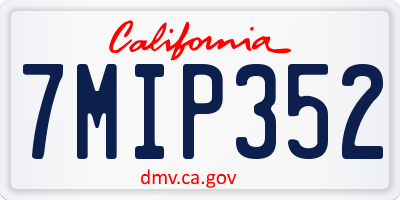 CA license plate 7MIP352