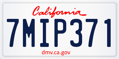 CA license plate 7MIP371