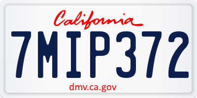 CA license plate 7MIP372