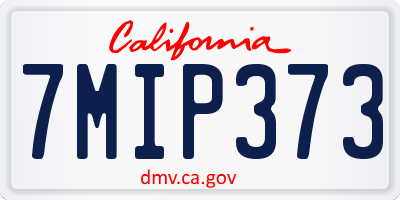 CA license plate 7MIP373
