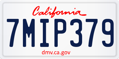 CA license plate 7MIP379