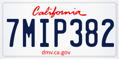 CA license plate 7MIP382