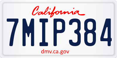 CA license plate 7MIP384
