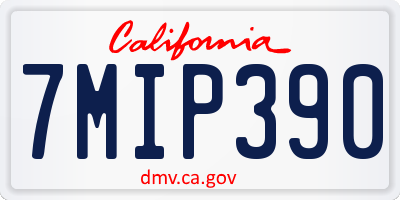 CA license plate 7MIP390