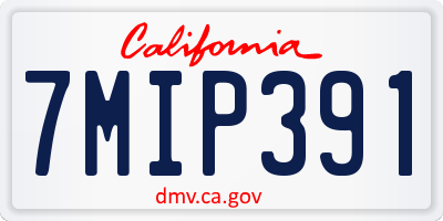 CA license plate 7MIP391