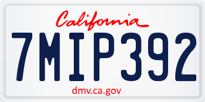 CA license plate 7MIP392