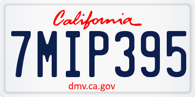 CA license plate 7MIP395