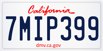 CA license plate 7MIP399