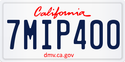 CA license plate 7MIP400