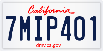 CA license plate 7MIP401