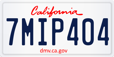 CA license plate 7MIP404