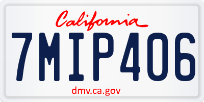CA license plate 7MIP406