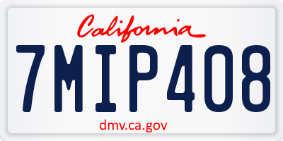 CA license plate 7MIP408