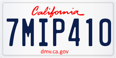 CA license plate 7MIP410