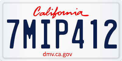 CA license plate 7MIP412