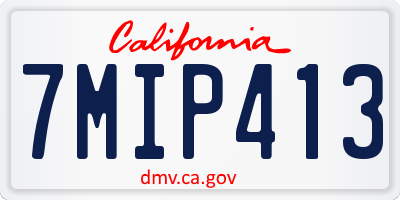 CA license plate 7MIP413