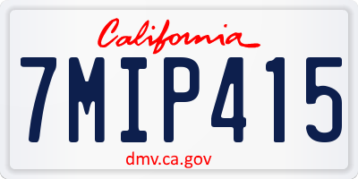 CA license plate 7MIP415