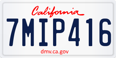 CA license plate 7MIP416