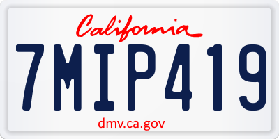 CA license plate 7MIP419