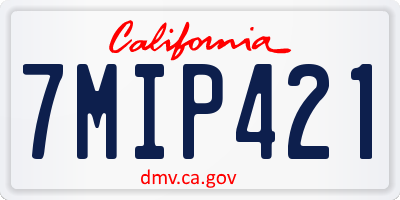 CA license plate 7MIP421