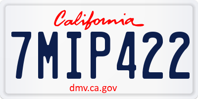 CA license plate 7MIP422