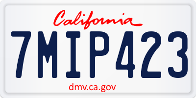 CA license plate 7MIP423