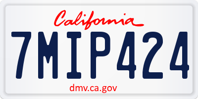 CA license plate 7MIP424