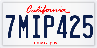 CA license plate 7MIP425
