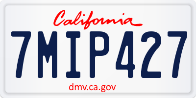 CA license plate 7MIP427