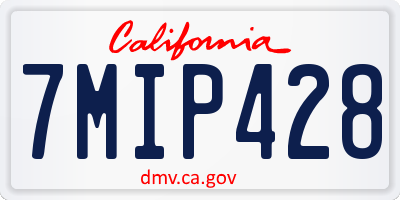 CA license plate 7MIP428