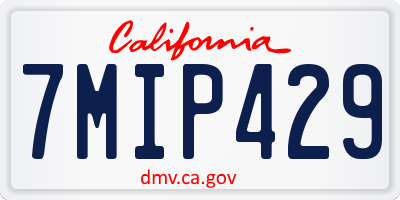 CA license plate 7MIP429