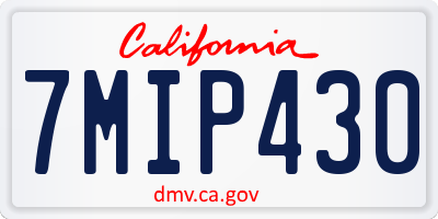 CA license plate 7MIP430