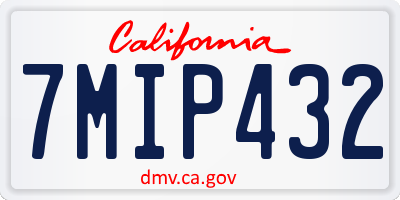 CA license plate 7MIP432