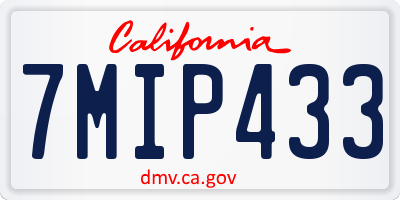 CA license plate 7MIP433