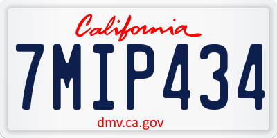 CA license plate 7MIP434