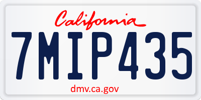 CA license plate 7MIP435