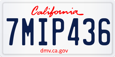 CA license plate 7MIP436