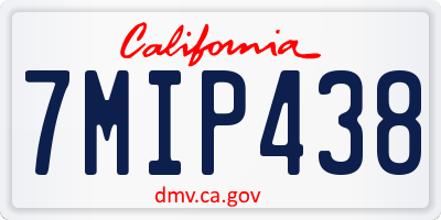 CA license plate 7MIP438