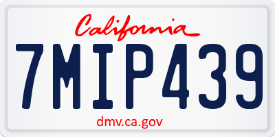 CA license plate 7MIP439