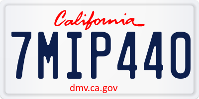 CA license plate 7MIP440