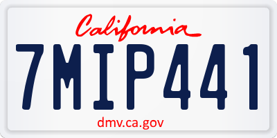 CA license plate 7MIP441