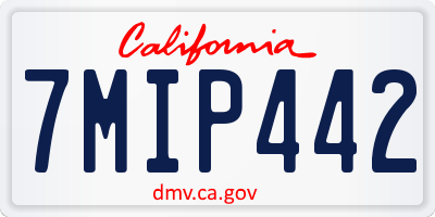 CA license plate 7MIP442