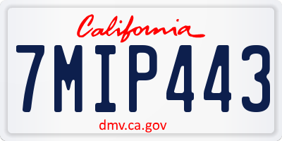 CA license plate 7MIP443