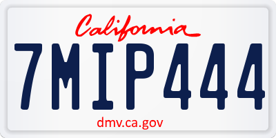 CA license plate 7MIP444